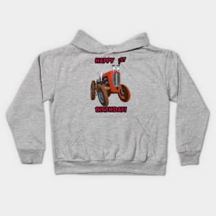 Happy 1st Birthday tractor design Kids Hoodie